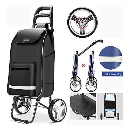 MISJIA Einkaufstrolley mit 2 Räder, Einkaufstrolley XXL mit großen Rädern in - extra großer Einkaufsroller Einkaufshilfe… – Bild 4