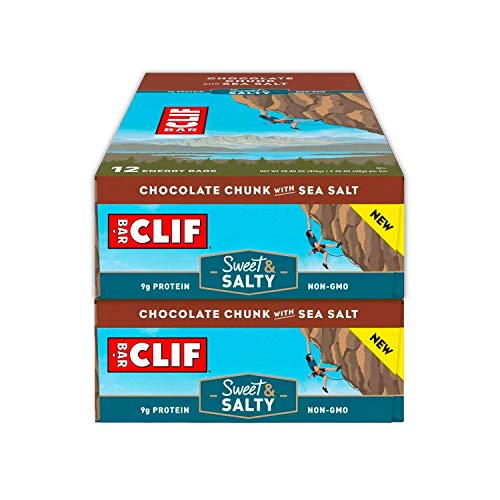 CLIF BAR - Sweet & Salty Energy Bars - Chocolate Chunk with Sea Salt - (2.4 Ounce Protein Bars, 24 Count)