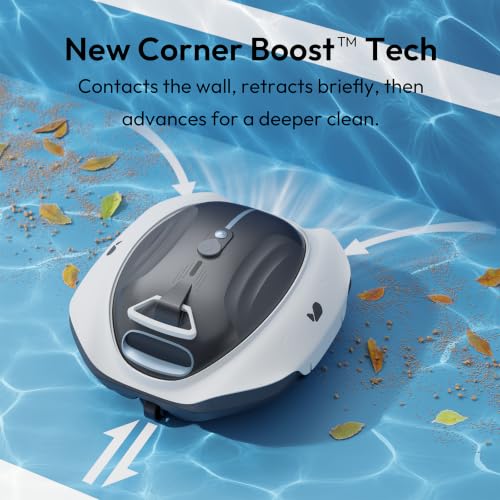 Image of Bubot 300P Above Ground Pool Vcuum, Cordless Robotic Pool Cleaner with Powerful Suction, DirtLock Tech 2.0, Smart Sensor, Double Filtering, Fast Charging, Up to 850 Sq.Ft, Light Grey