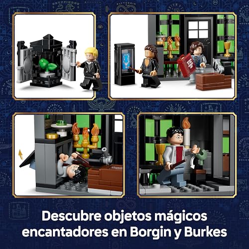 Miniatura 3 de LEGO Harry Potter Tiendas Mágicas del Callejón Knockturn de Juguete - Kit de Maquetas con 8 Minifiguras y Figura de Animal Patronus Coleccionable - Regalo para Niñas y Niños de 8+ Años - 76471