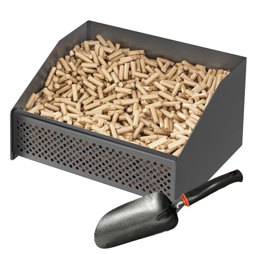 johgee Portable Pellet Basket Pellet Burner Basket for Fireplaces and Wood Stoves 12 10 6.7 inch 3.65kg (Black)