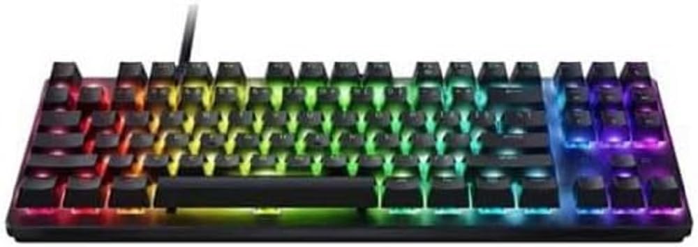 RazerHuntsman V3 X Tenkeyless (Purple Switch) โ Optical Keyboard for Esports (Layout without Numeric Keypad, Fully Programmable Keys, with RGB Technology) QWERTY ES-Design | Black