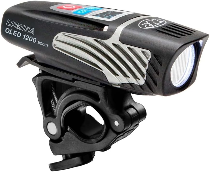 NiteRider Lumina OLED Boost 1200 Bike Light – OLED Display with Real-Time Runtime – 1200 Lumens – USB Rechargeable – Road, MTB & Commuter – IP64 Water Resistant