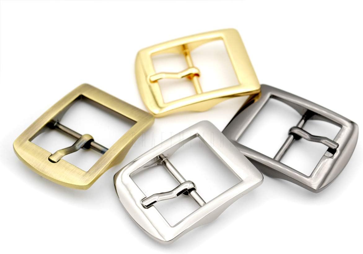 CRAFTMEMORE4pcs 1 Inch Single Prong Belt Buckle Square Center Bar Buckles Leather Craft Accessories SC36 - Pick Color!