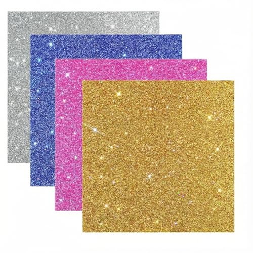 Image of Acrylic Sheets Both-Side Glitter Acrylic Sheets 1 /8 Thick for Laser Cutting Engraving Plexiglass Sheets for Art Design Crafting DIY Home Decore Festival Ornaments (4, New-Multi-Color, 12X12inch)