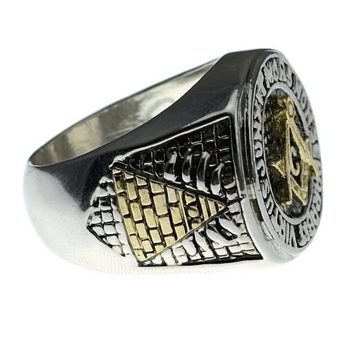 Masonic Ring Master Mason Silver Tone Square G & Pyramid Freemason Men Size 7-13 (9) #TOP1