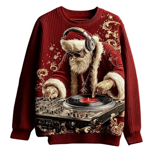 Sweat-shirt imprimé à col rond en tissu doux et coupe ample casual