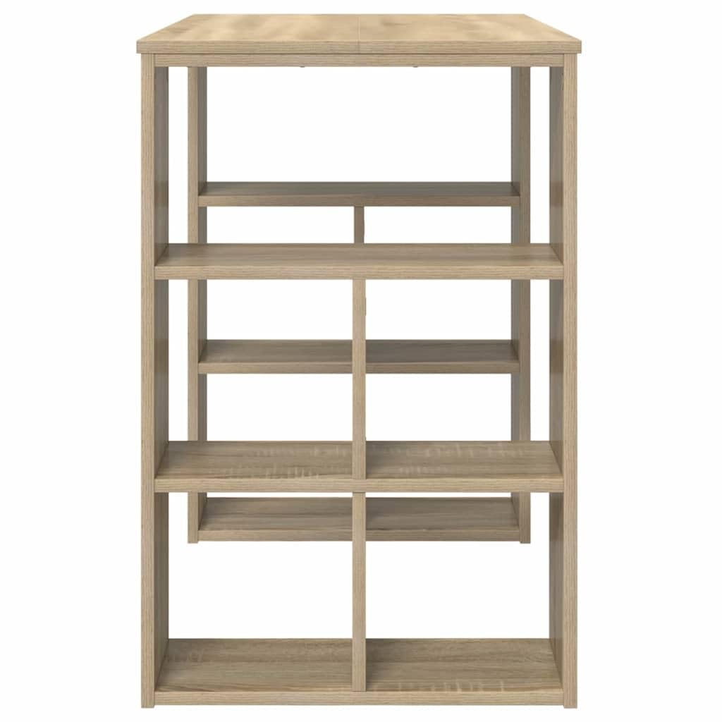 Scrivania in rovere Sonoma, 90 x 50 x 75 cm, con spazio e ripiani, moderna scrivania da ufficio per lavoro domestico e piccola stanza, versatile tavolo per PC per ufficio e gaming