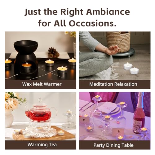 Ashlux TEA100-CL-WHITE-23007 Unscented Palm Wax Tea Lights Candles 100 Pack Bulk-4.5 Hours Long Burning thumb #5