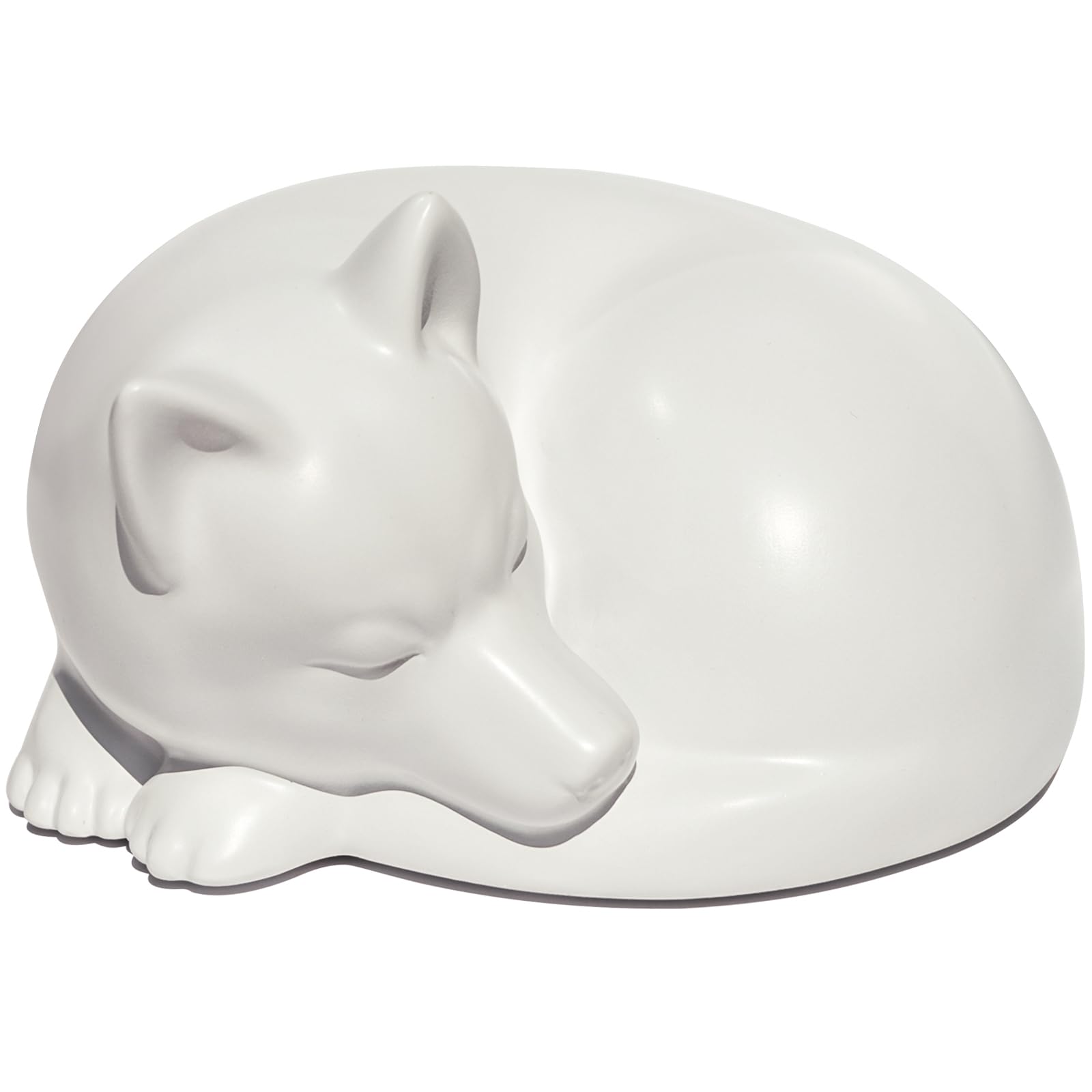 FUFYUKEY Dog Urn, Dog Urns for Ashes, Sleeping Doggie Pet Memorial Keepsake Funeral Urn for Dogs Ashes, White Resin Cremation Dogs Urns