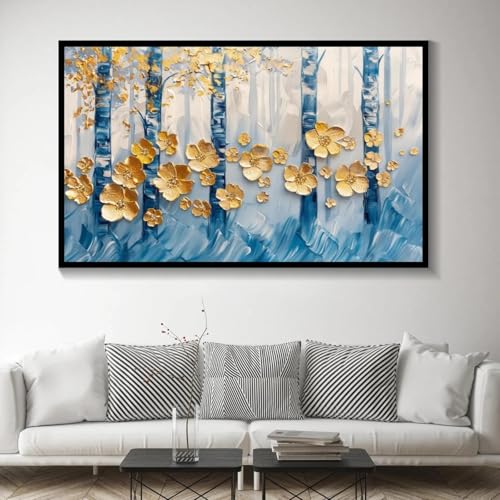 Décoration d'intérieur arbre à lys doré 50x70cm pour habiller un mur vide