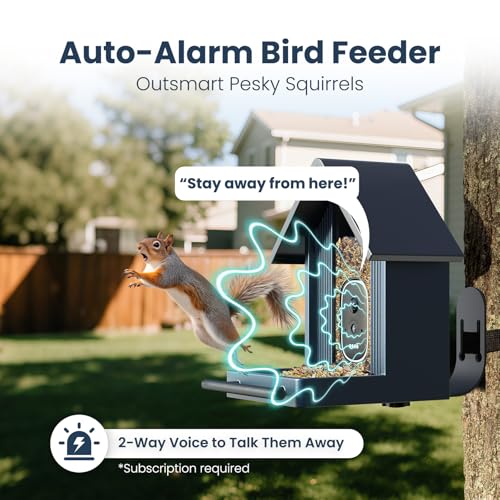 Image of Smart Metal Bird Feeder with Camera, Deep Blue