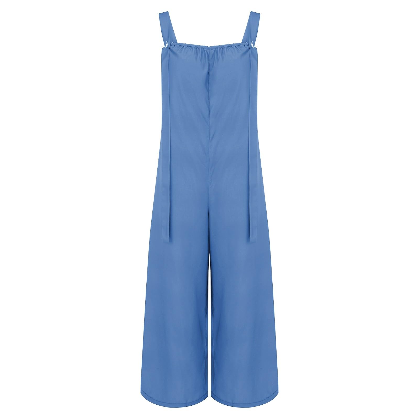 Tuta da donna estiva lunga, salopette baggy, gamba larga, pantaloni con