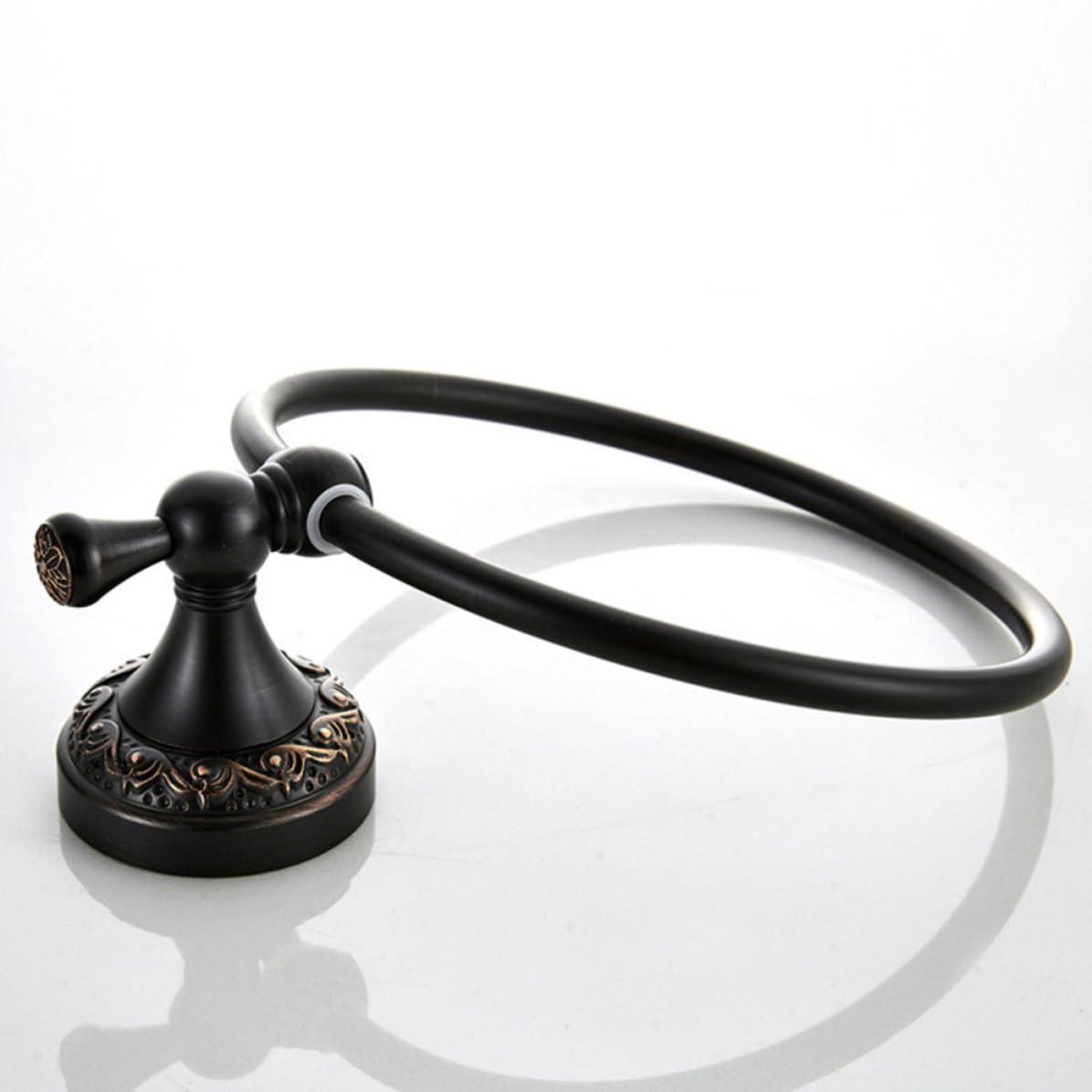 Operitacx Toallero Vintage de Cobre Negro Cepillado, Aro Redondo Resistente al Vapor y Altas Temperaturas para Baño, Montaje en Pared Tornillos de Expansión