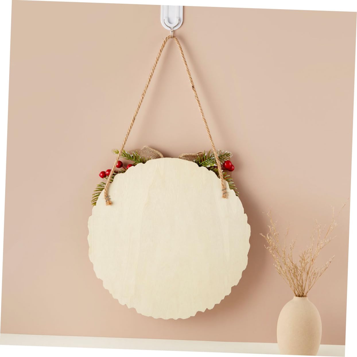 TOPBATHY 3 Piezas Colgante de de Puerta de Navidad Letrero de Porche de Navidad Decoraciones navideñas Guirnalda decoración de Puerta de Madera Cartel Colgante de Madera