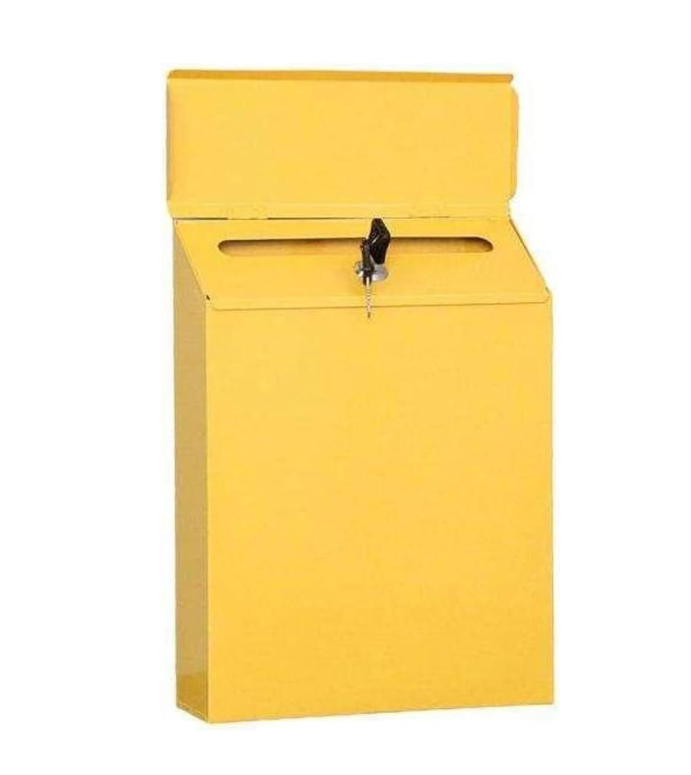 Outside Postbox Metal Mailbox Locking Wall Mounted Comment Drop Box Payments Holder Postbox Letterbox For Wall(Yellow)