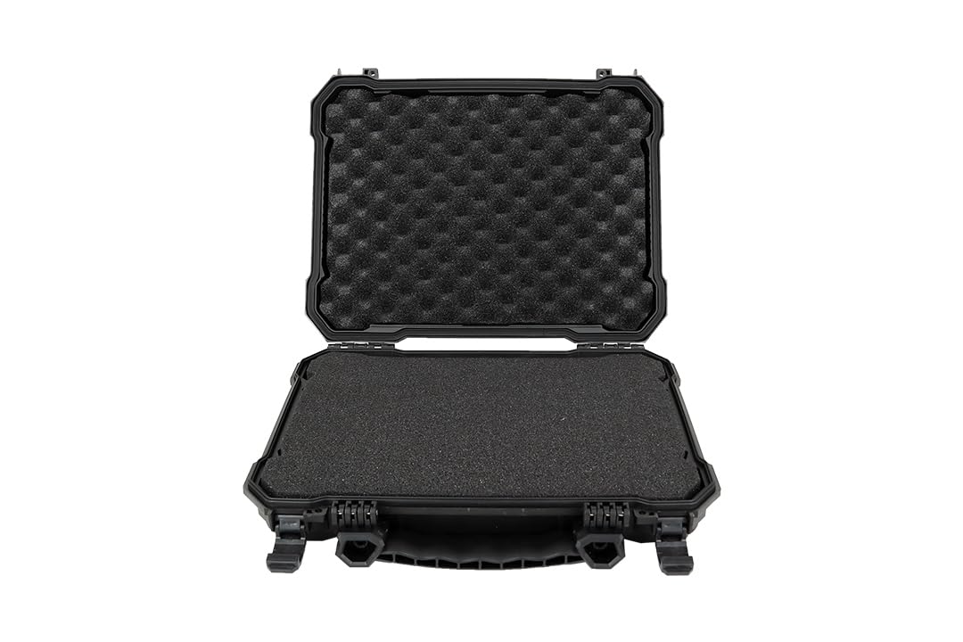 VORAGA Hartschalen-Waffenkoffer für Airsoft-Pistolen, wasserdicht, Schaumstoff, Schwarz