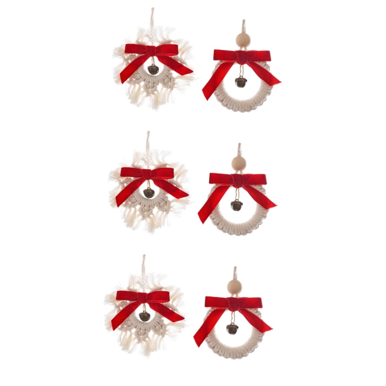 Zerodeko 6pezzi Ornamenti Decorativi Campana Intrecciati Per Decorazioni Natalizie Pendenti Fatti Mano Per Festeggiamenti e Foto Per Alberi Di Natale e Eventi Festivi