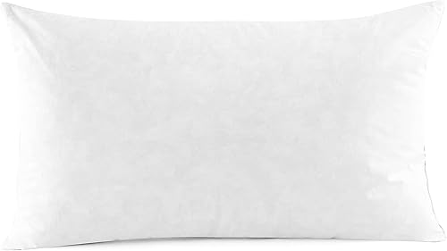 Miniatura 5 de SNUG&COZY Relleno de almohada de plumas de ganso de lujo, 12 x 20 pulgadas, diseño de doble capa a prueba de plumón, funda ultrasuave, alto peso de