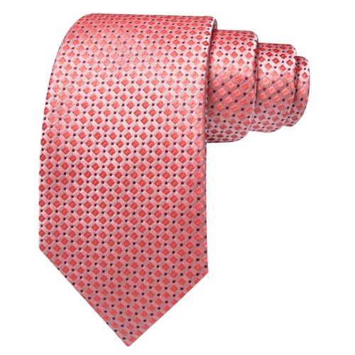Image of YOHOWA Men Plaid /Striped Ties Set Silk Business Wedding Formal Fashion Necktie and Pocket Square Cufflinks Set