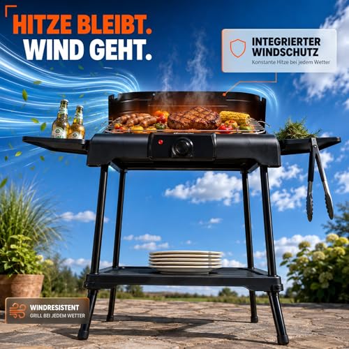 Foto von Sommertal BBQ231 Elektrogrill 2in1 | 2200W, Balkongrill, Camping Grill