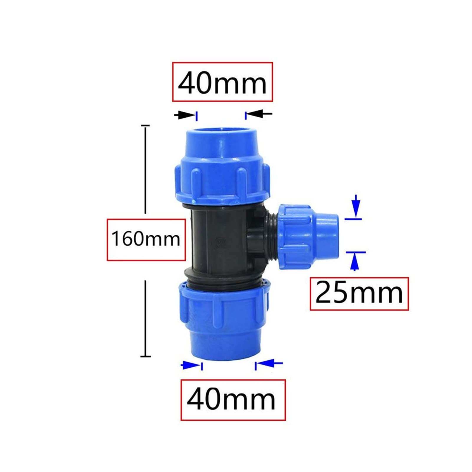 Adaptador de conector de manguera 20/25 / 32/40 / 50mm EDUCACIÓN FÍSICA TEE TEE TEE PRESIÓN DE JUNTA REDUCIDO MADIOTUD DN15 DN20 DN25 DN32 DN40 PVC TUBO DE AGUA TEE JUNTO 1 UNIDS