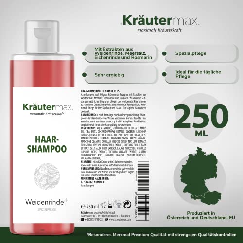 Willow bark shampoo for lice with willow bark extract 1 x 250 ml, brown, 250 ml (Pack of 1) - Image 4