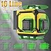 16 Laser Level with 1M Tripod, 4x360° Laser Line, Green Cross Line Laser with Tripod Self-Leveling, Lazer Leveler Tool for Picture Hanging laserpower<1mW, 2 Batteries