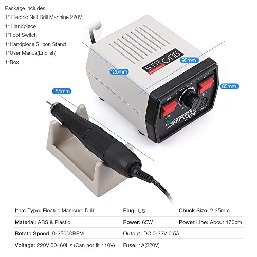 Máquina de taladro para uñas 65W 35000rpm miniatura 2