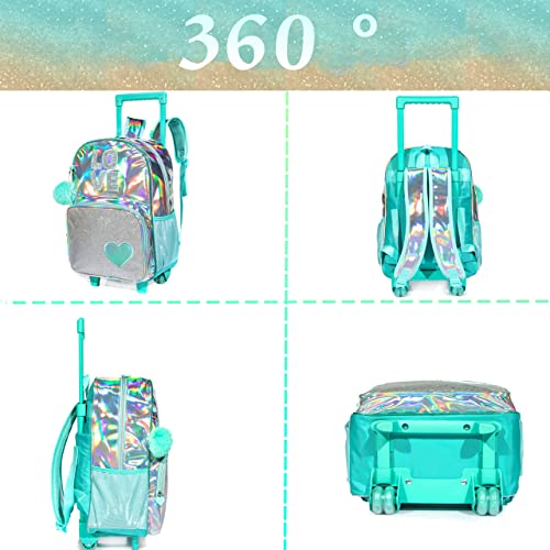 Rolling Backpack Set for Kindergarten, Girls Travel Roller School Bag with Wheels Kids Suitcase Luggage3
