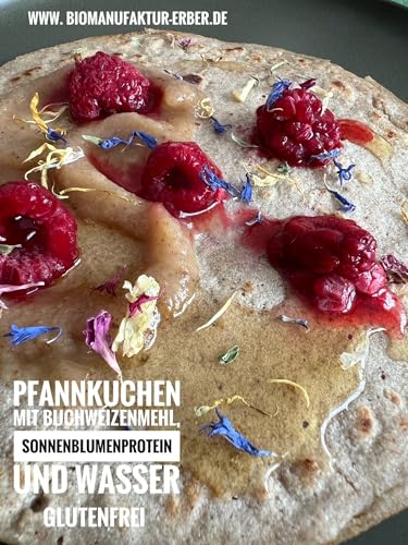 Bio-Buchweizenmehl 500 g, 'glutenfrei' zertifiziert, aus geschälten Bio-Buchweizenkörnern aus Oberbayern/Deutschland, vegan, vegetarisch, bestens für Pfannkuchen und Brotbacken geeignet
