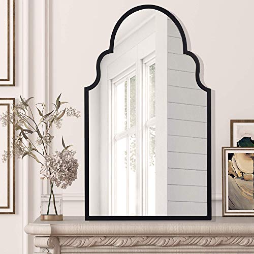 40'' x 24'' black metal framed wall mirror for decor, large moder…