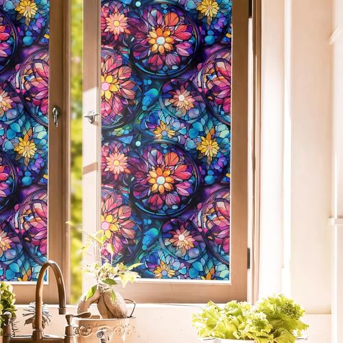 Película Decorativa para Ventana Mandala Rainbow 15.7x118 in miniatura 1