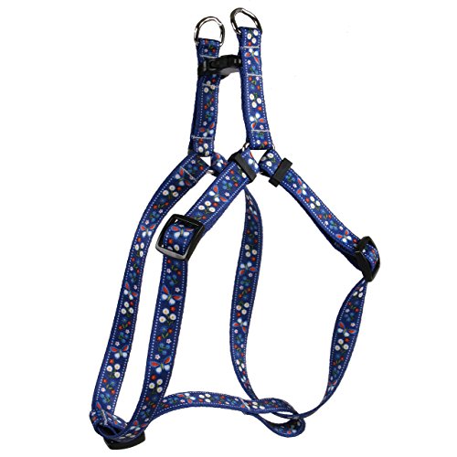 Image of Yellow Dog Design Festive Butterfly Blue Step-in Dog Harness, Medium