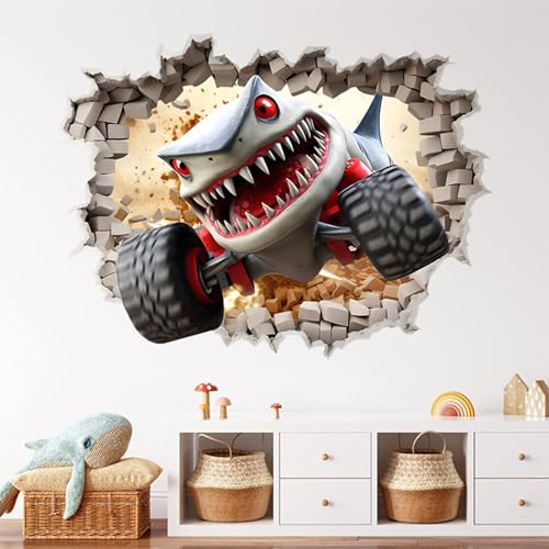 Vinilo decorativo 3D Monster Truck para pared