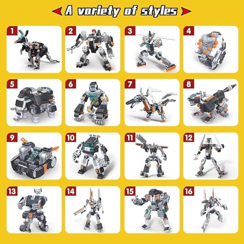 Image of Sky Tech 36-in-1 Magic Building Blocks Set | 256+ Pieces | Creative Construction Toy for Kids | Includes Instruction Manual | Ideal for Boys & Girls Ages 6+ | DIY Brick Robot, Jet, Ship Models