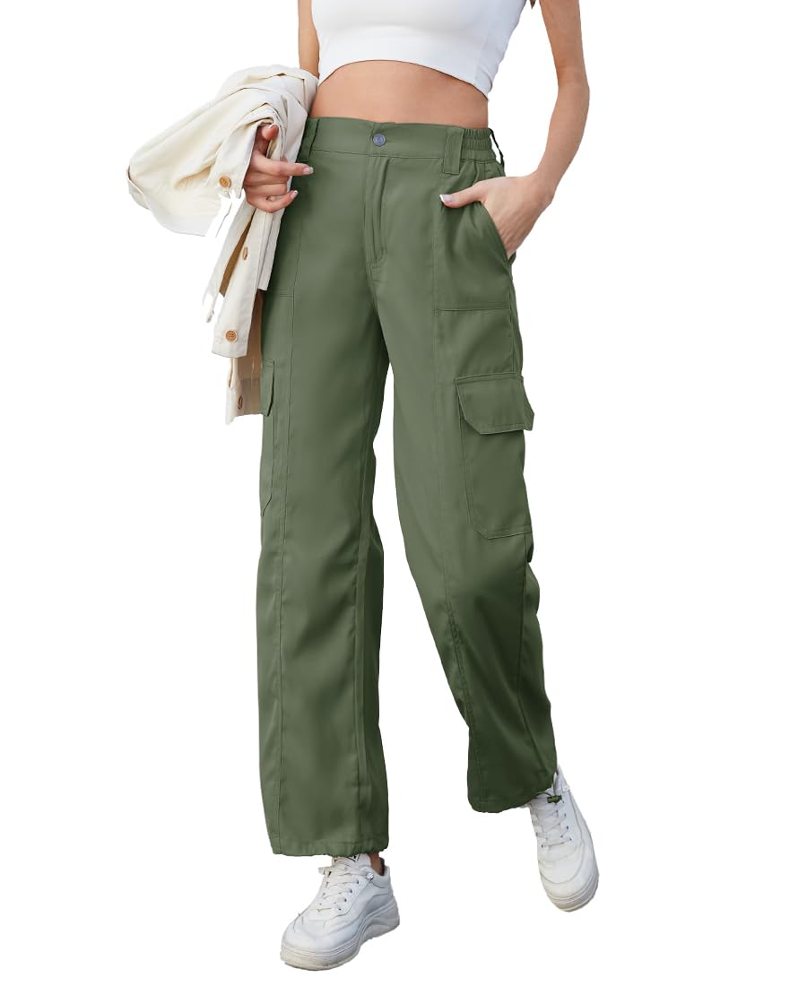Pantalon Cargo Femme Pantalon de Randonnée Femme avec Poche zippée,pour Casual Extérieur Joggging et Voyage
