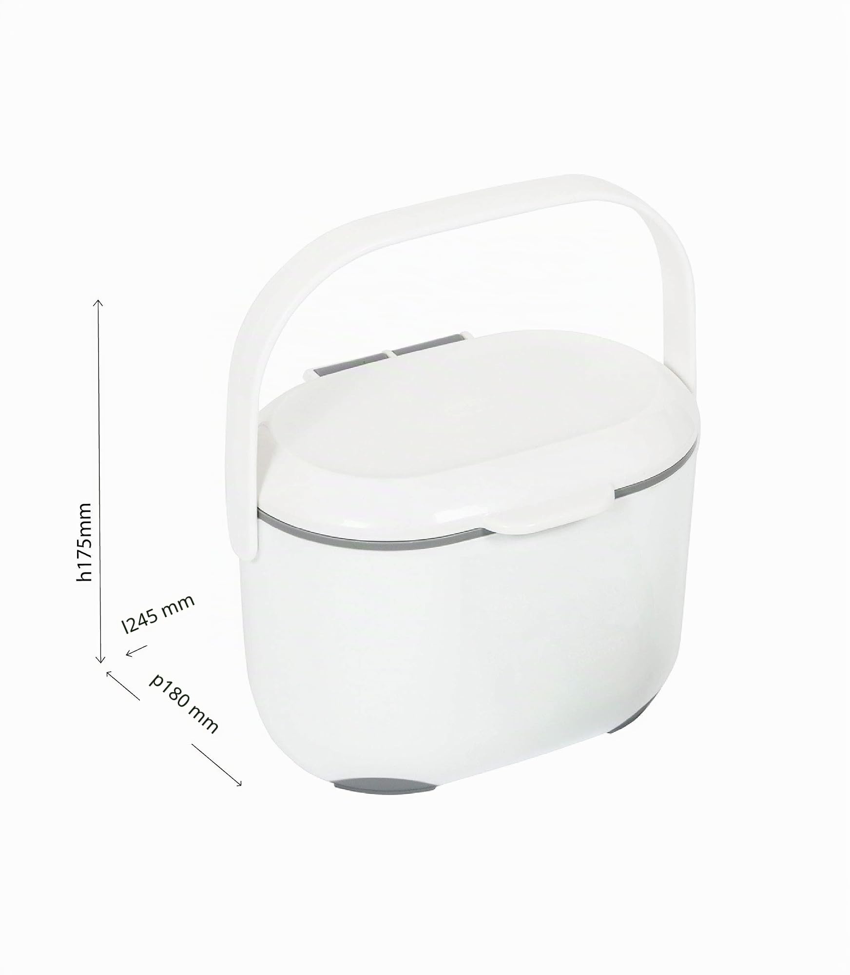 Addis Panier de Compost pour Cuisine 2,5 l Blanc/Vert, Blanc/Gris, 2,5 l