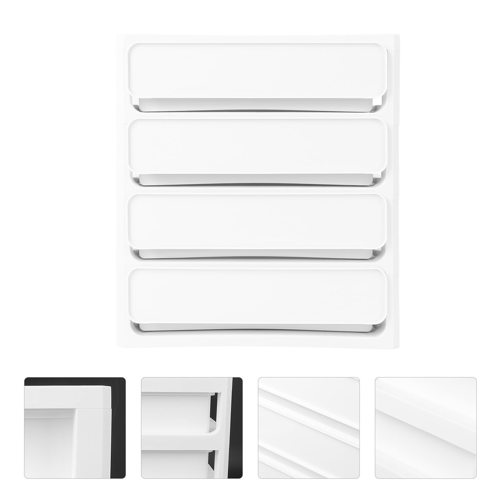 Caja de Almacenamiento de 4 para Guardar Maquillaje Diseño Práctico y Tipo Cajón de 4 en Pp Blanco Diseño Práctico y Adecuado para Escritorio y Oficina