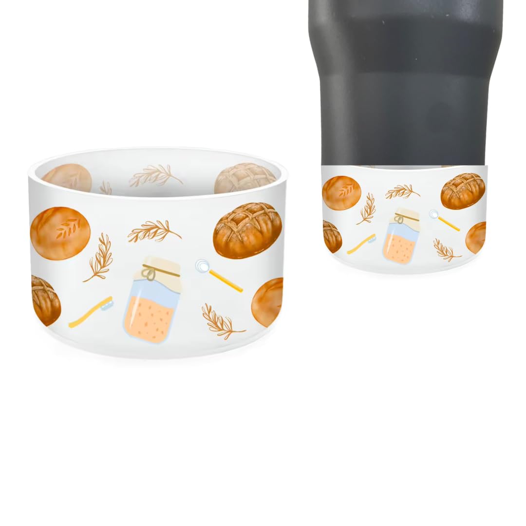 Silicone Boot Tumbler Protective Silicone Boot Boots for Stanley Glass Bottle Protector Water Bottles Cute Anti-Slip Sleeve Cover Water Bottles Fits 2.8-2.95" Base (Sourdough Bread)