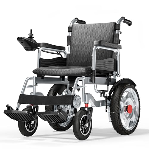 Homyking Silla De Ruedas Eléctrica Plegable para Autonomía de 25 kilómetros, Ligero Plegable Mobility Scooter de Movilidad Minusvalidos, Sillas de Ruedas Eléctricas Adecuadas para Personas Mayores