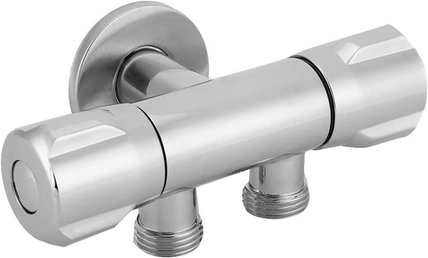 KASTWAVE Angle Valve Switch, 3-Way Shower Water Diverter Valve Shower Arm Hose Connector Splitter Switch Knockout Trap Angle Bath Handheld Shower Head System Replacement Part