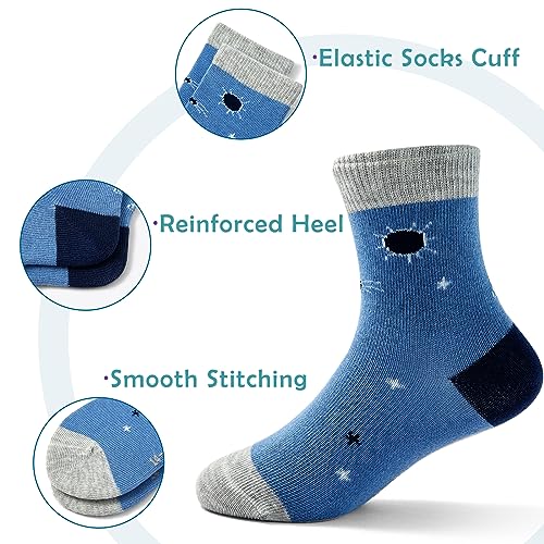 Boys Seamless Toe Socks Kids Cotton Crew Socks Colorful Quarter Socks4