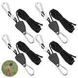 4 corde di tensionamento con tenditore, 2,4 m, gancio regolabile per cricchetto, corda regolabile, cricchetto con gancio, gancio per tenda da sole da campeggio