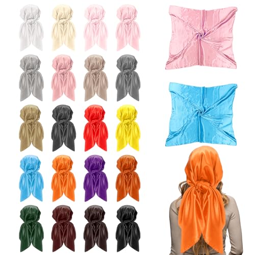 Coloch 20 Pack Satin Head Scarf for Women, 35