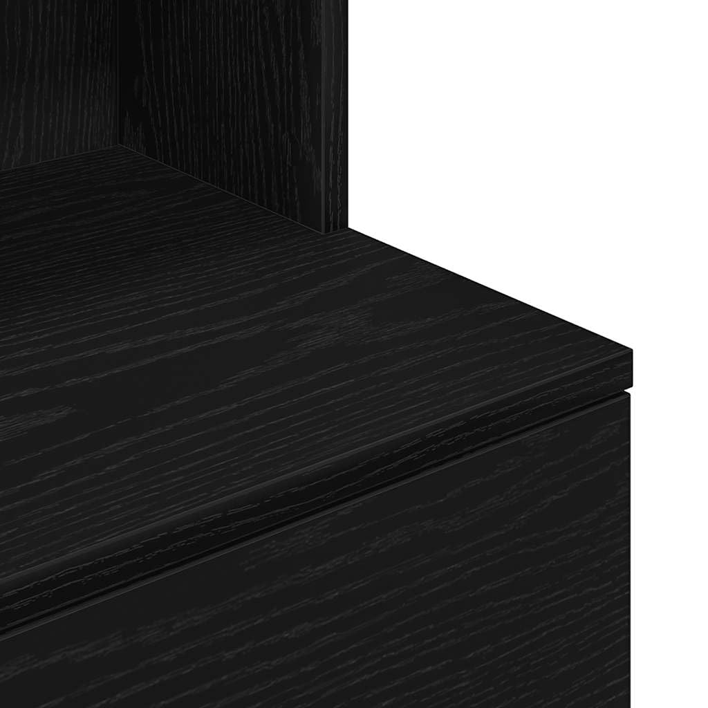 vidaXL Comodino Nero 39x35x125 cm in Legno Multistrato