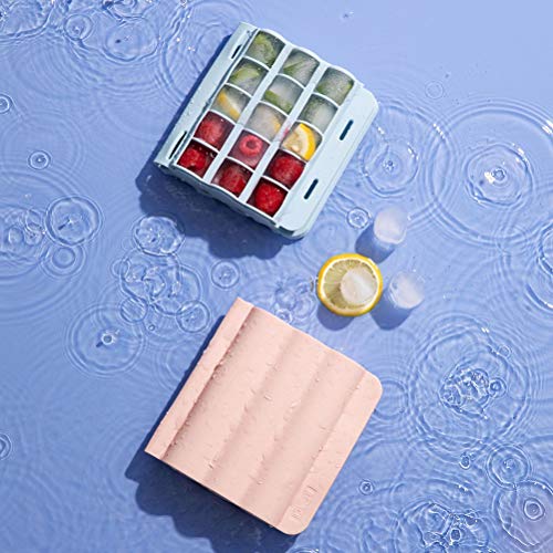 YARNOW Home Storage 1 bandeja de gelo para cubos de gelo com tampas de silicone comestíveis para cub