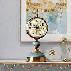 Desktop Clock European Ceramics Swing Clock Ornaments Table Clock Living Room Large Desktop Clock Silent Pendulum