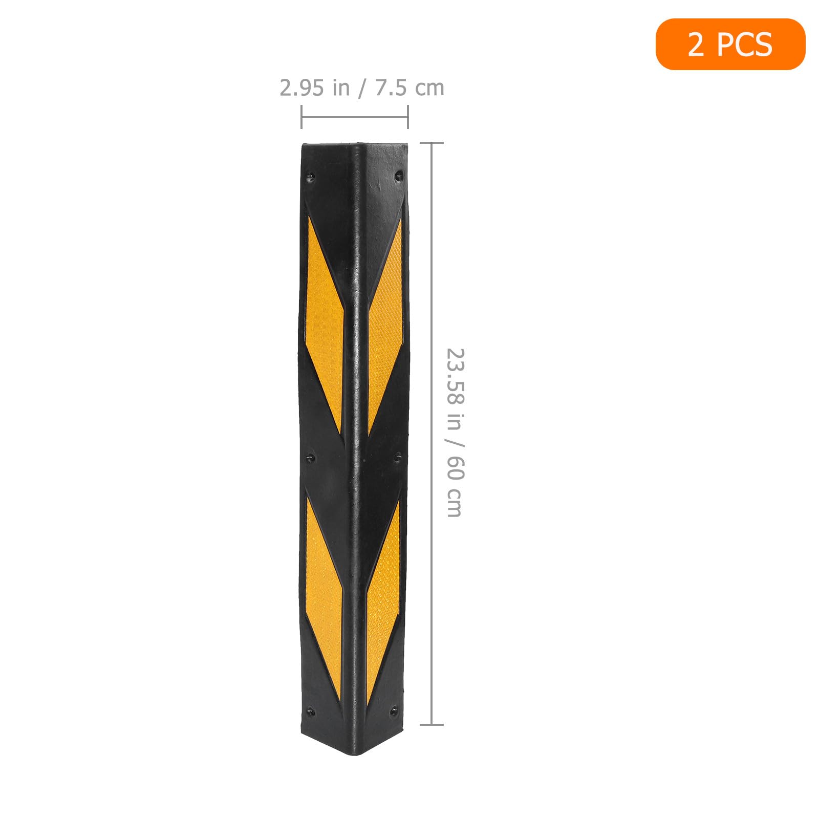 Yardwe Esquinas de Goma y Alta Visibilidad para Esquinas de Goma Negro Pilares Protector Absorción de Impactos 2piezas y Puertas de Coche para Almacenes y Zonas Tráfico