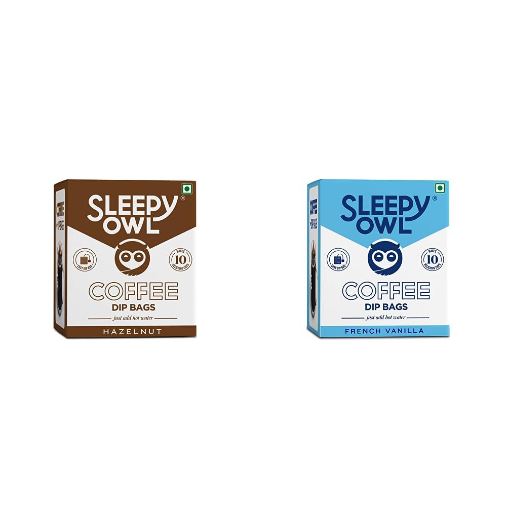 French Vanilla + Hazelnut Hot Brew Coffee Bags | 20 Bags - Makes 20 Cups | Have it as Black or With Milk | 5 Min Brew - No Equipment Needed | Travel Pack | Medium Roast | 100% Arabica